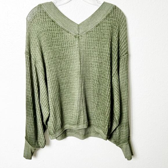 Free People Southside Thermal in Cindered Olive Women Cotton Polyester Size XS - Picture 4 of 6
